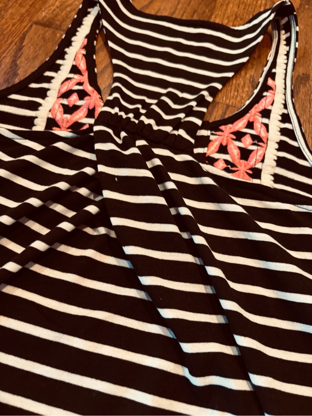 THML Striped Embroidered Racerback Tank Top Size S - Picture 5 of 10